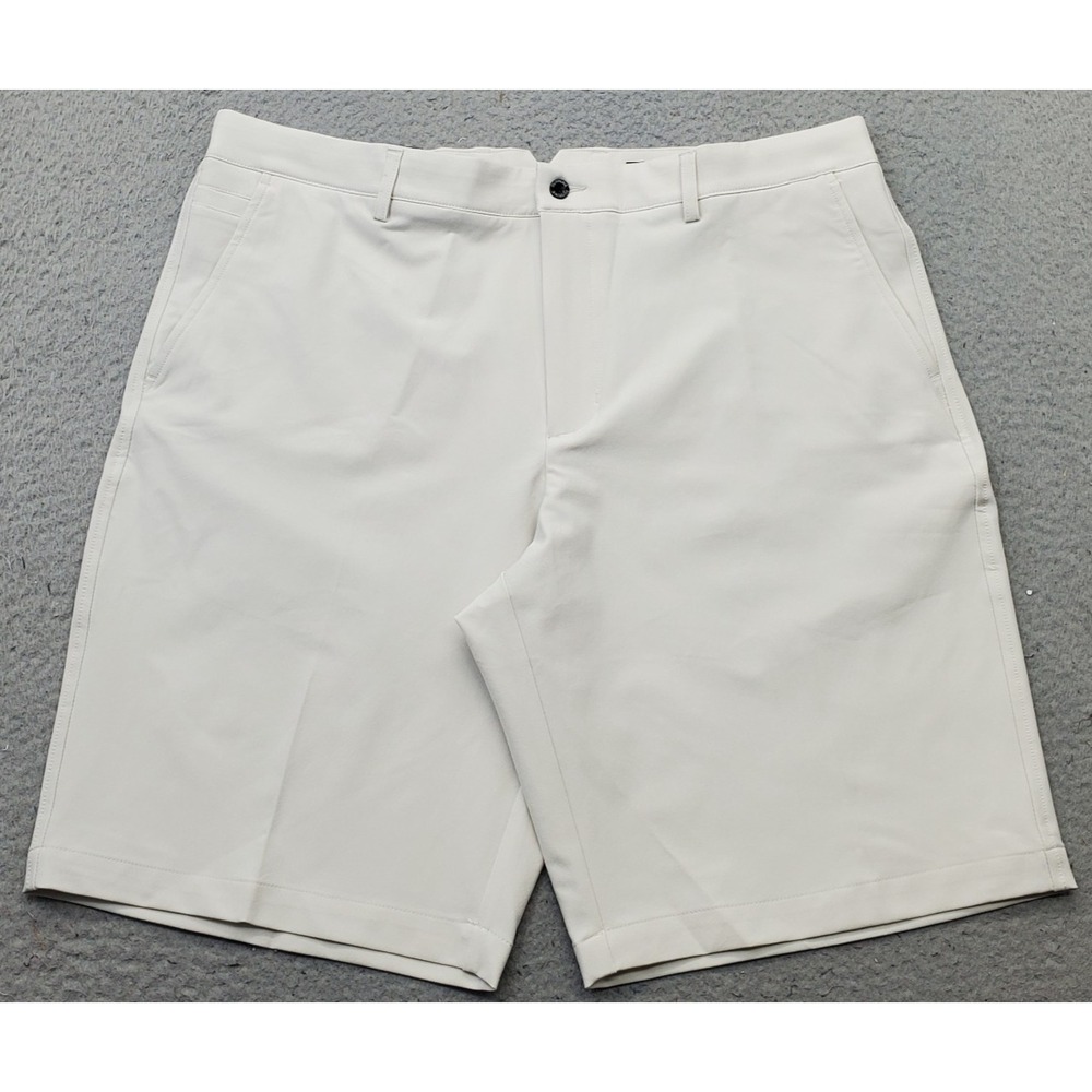 Dunning Golf Shorts Mens 36 Tan Player Fit Woven Performance Stretch Flat Front
